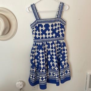 Kate Spade blue lantern poplin flounce dress